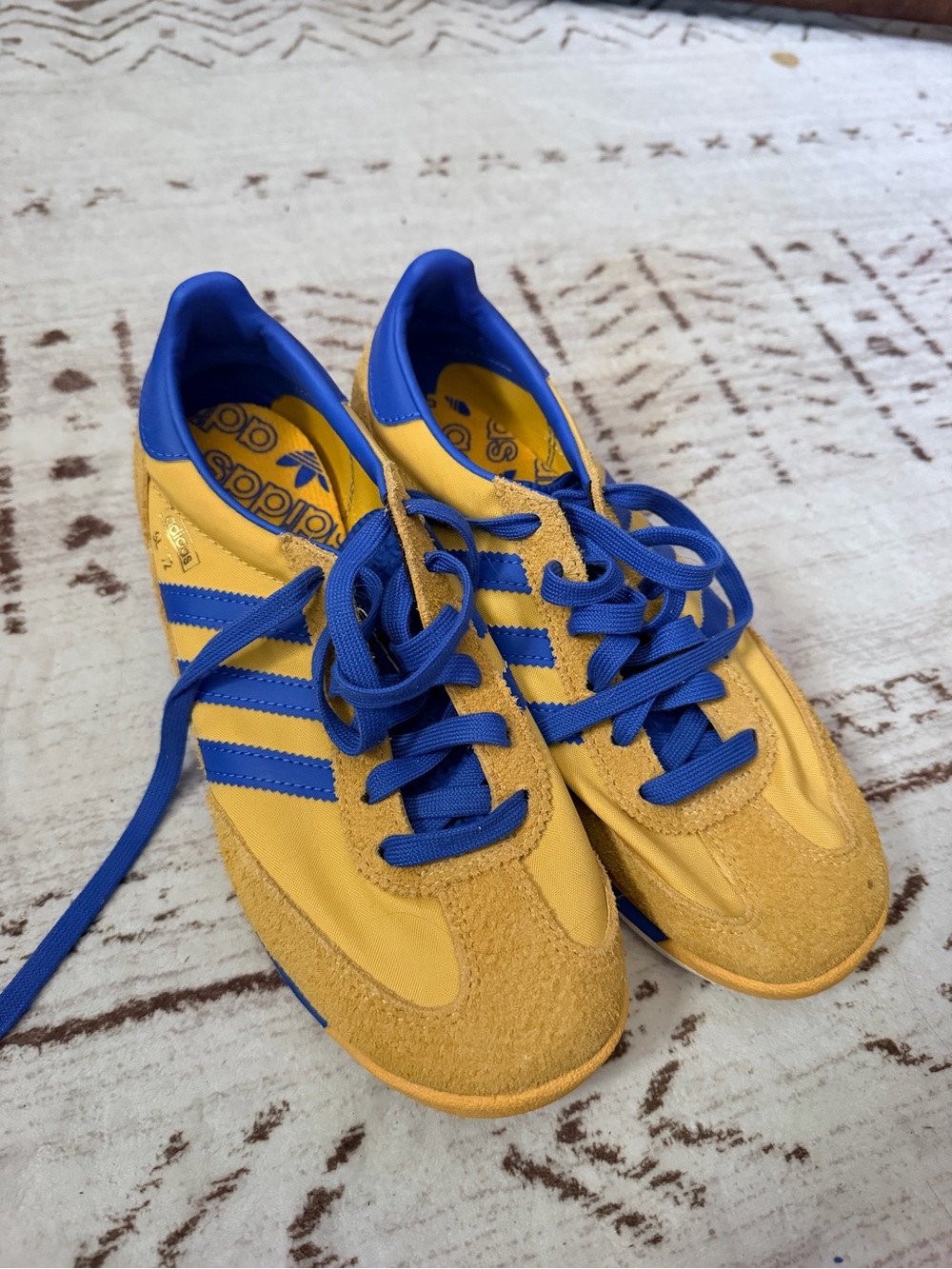 adidas Yellow and Blue Retro Runner Sneakers